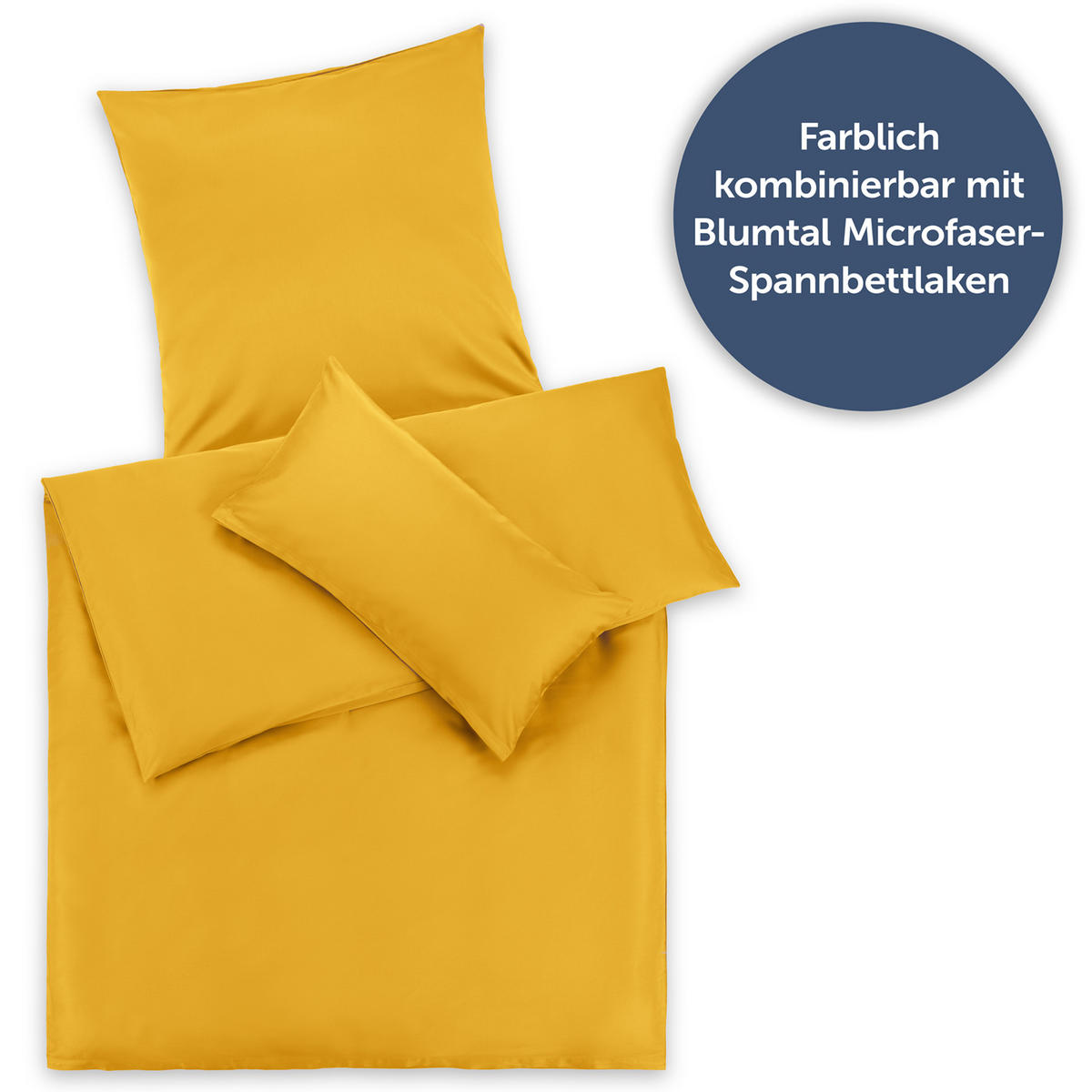 BETTWÄSCHE 3-teilig, 200/200 cm & 2x 80/80 cm, Gelb - Gelb, Textil (200/200cm) - Blumtal