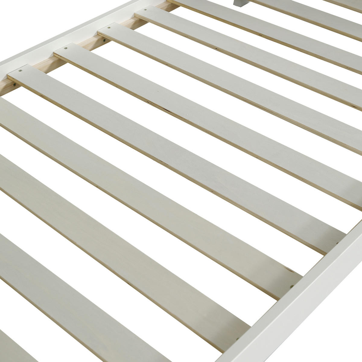 HAUSBETT 90x200cm mit vierstufiger Leiter in Weiß+Blau - Weiß, Holz (90/200cm) - KOMHTOM