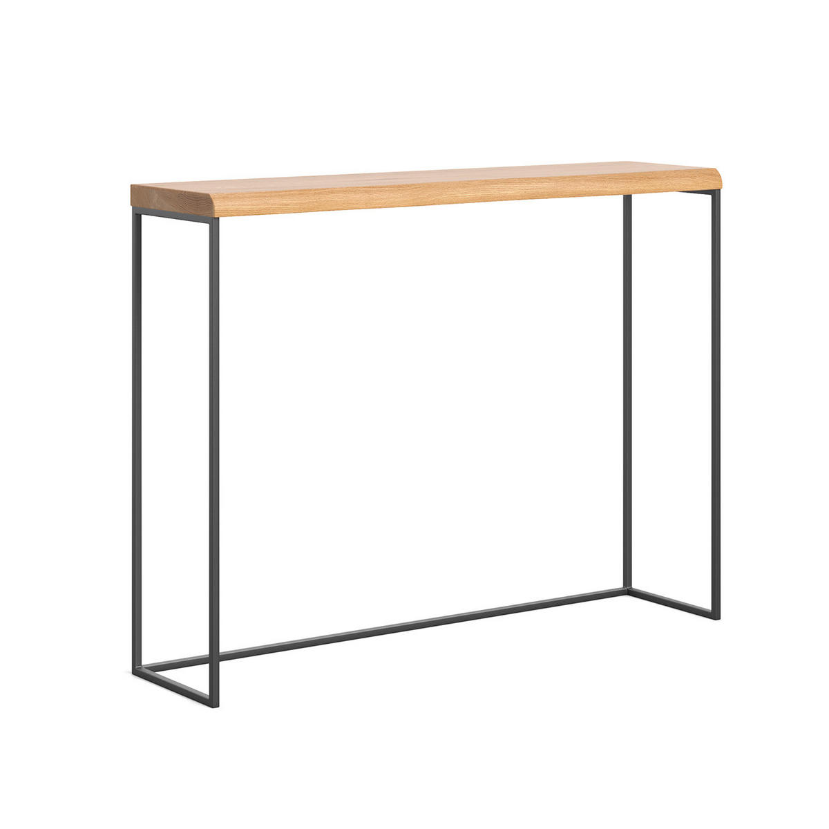 KONSOLENTISCH Lille aus massivem Eichenholz 120 cm - Eichefarben/Schwarz, Holz/Metall (120/30/80cm) - Danzz