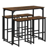 BARTISCH Set mit 4 Hockern, Industriestil, Vintage-Braun - Braun, Holzwerkstoff (50/90/100cm)