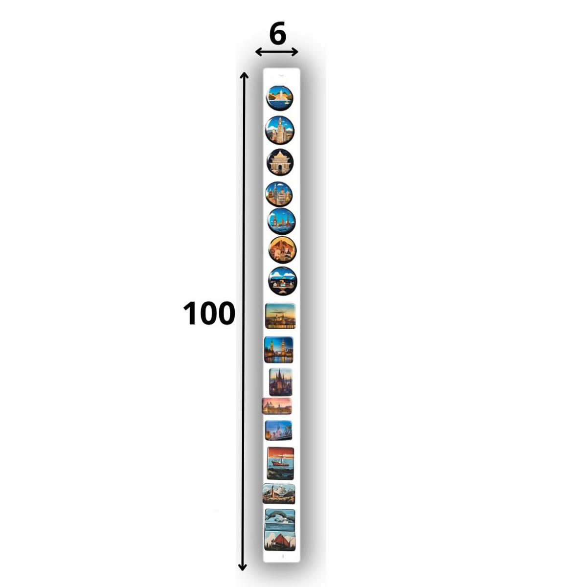 MAGNETTAFEL x3 Weiß 100x6 cm - Weiß, Metall (6/100/0.7cm) - ANWICAR