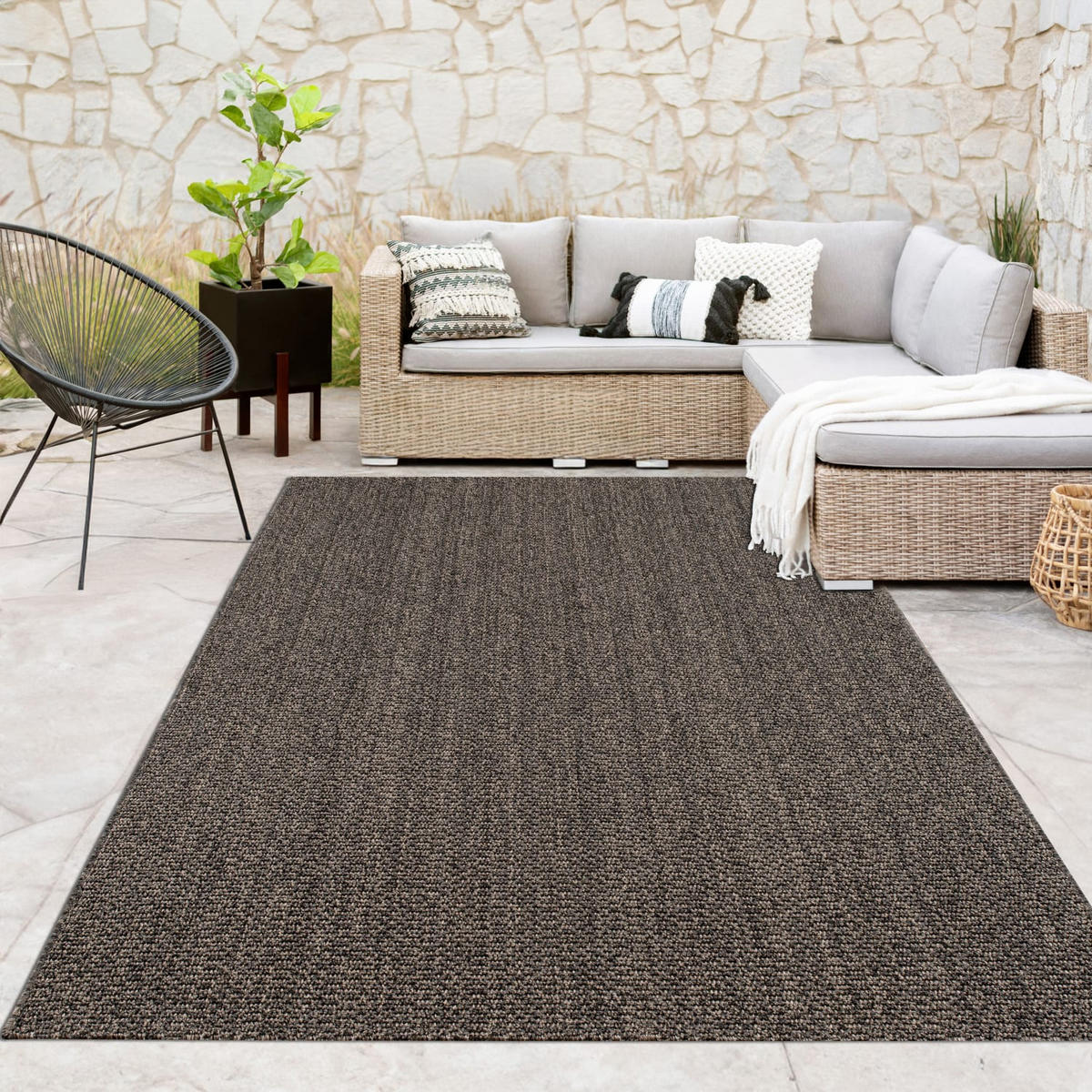 OUTDOORTEPPICH 120/160 cm Hamburg 431 - Anthrazit, Textil (120/160cm) - Paco Home
