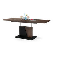 COUCHTISCH rechteckig Eiche dunkel - Schwarz ausziehbar höhenverstellbar - Eichefarben/Schwarz, Holzwerkstoff (70/120/60cm) - designimpex