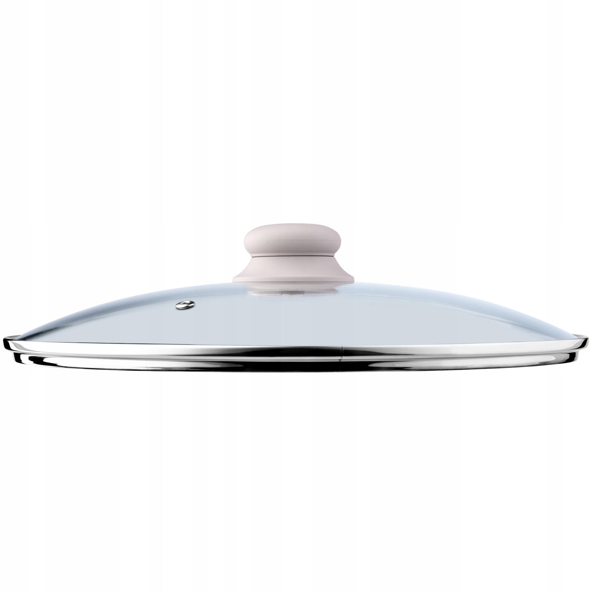 DECKEL mit Beige Silikongriff, 28 cm - Transparent, Glas (28cm) - KADAX