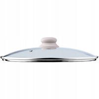 DECKEL mit Beige Silikongriff, 28 cm - Transparent, Glas (28cm) - KADAX