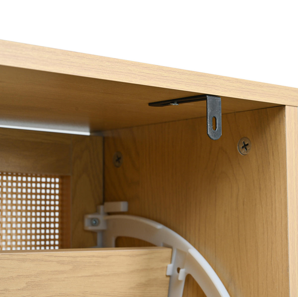 SCHUHSCHRANK aus Spanplatte 100x25x90cm in Eichefarben mit 4 Klappschubladen - Eichefarben, Holzwerkstoff (100/90/25cm) - Modfu