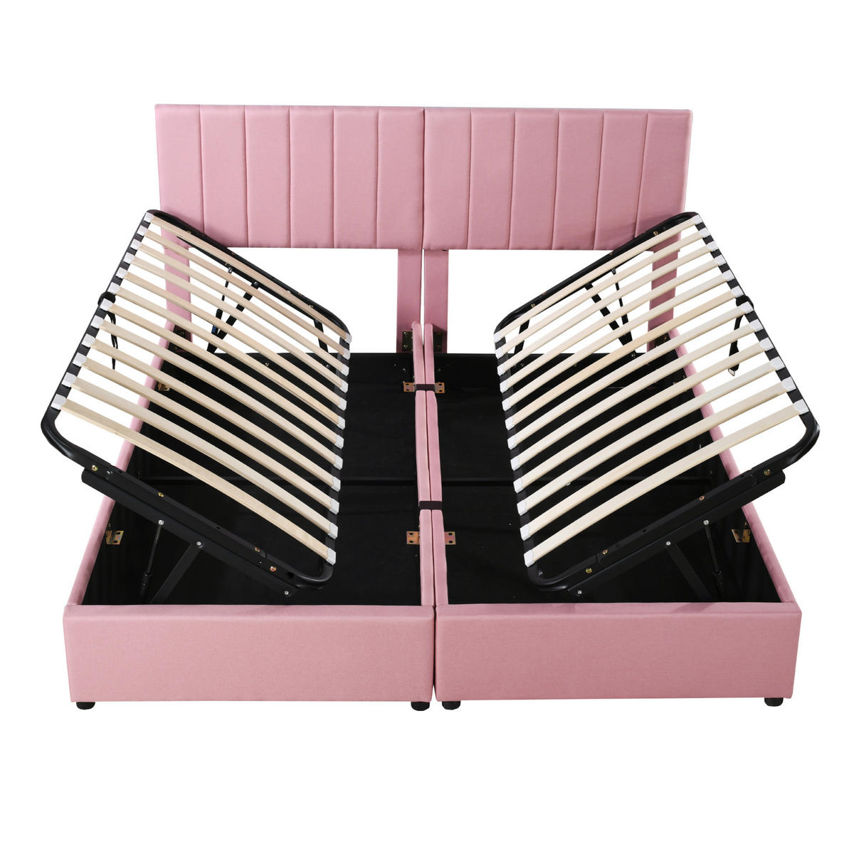 POLSTERBETT mit hydraulischem Stauraum 180x200 cm Rosa - Pink, Metall (180/200cm) - Meubliv