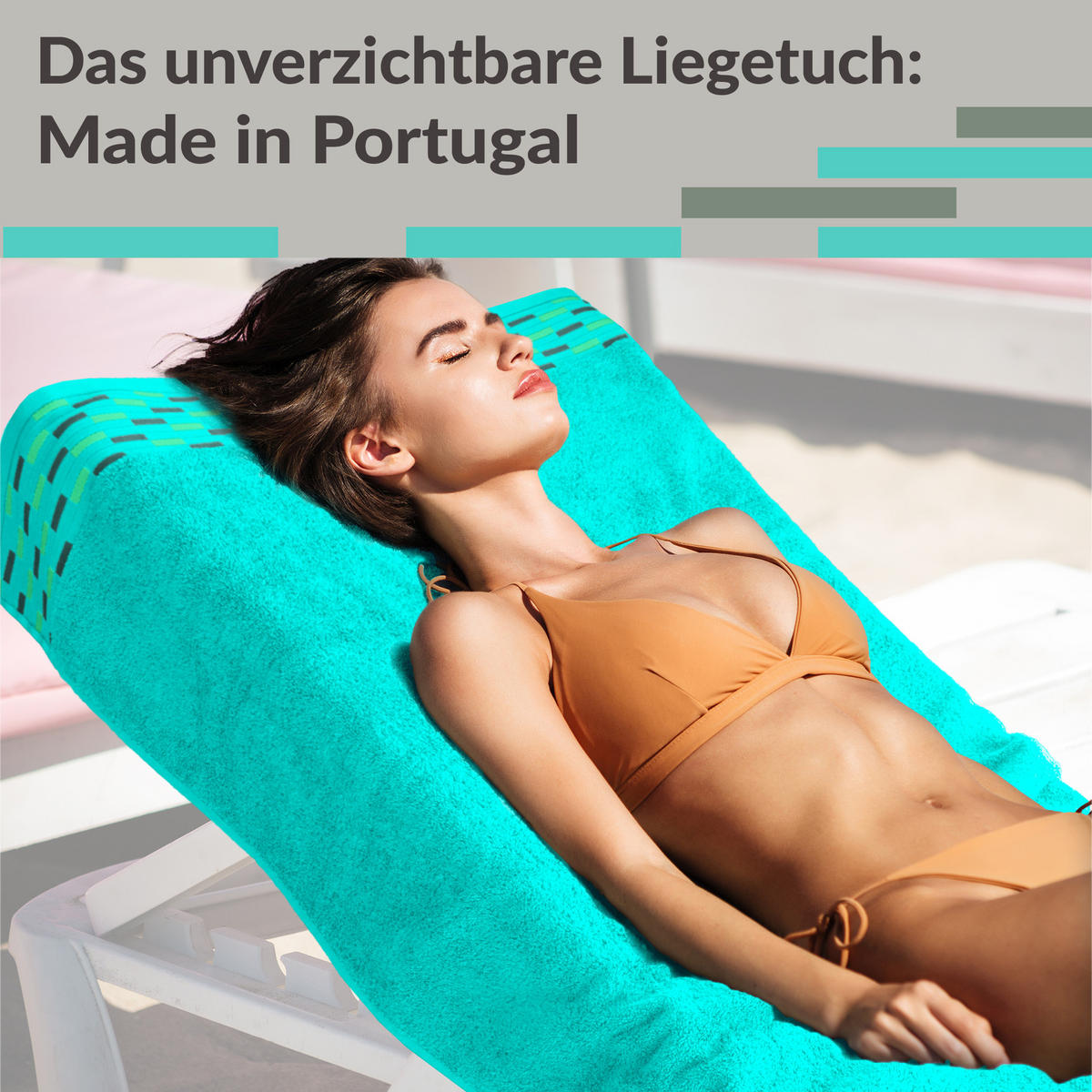 SAUNATUCH Lugano Türkis 80x200 cm - Türkis, Textil (80/200cm) - Lashuma