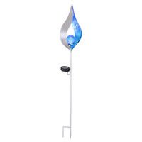 LED AUSSENLEUCHTE Solar silber-blau - Silberfarben, Glas (17.5/6/90cm) - Globo Lighting