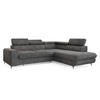 ECKSOFA VELISS Grau Kordstoff mit Schlaffunktion - Grau, Holz (255/193cm) - MASSENO