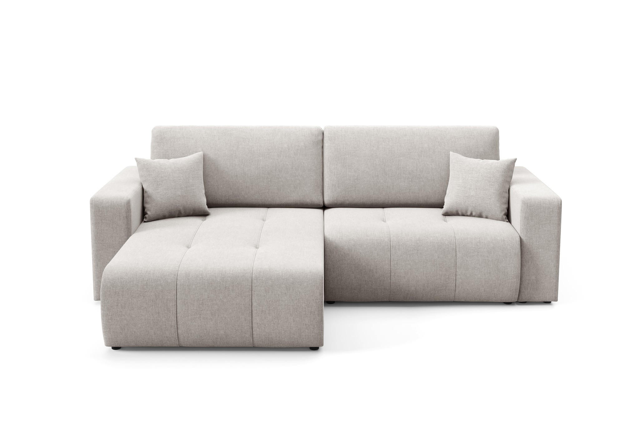 ECKSOFA Augusto - Hellgrau, Holzwerkstoff/Textil (244/149cm) - Fun Möbel
