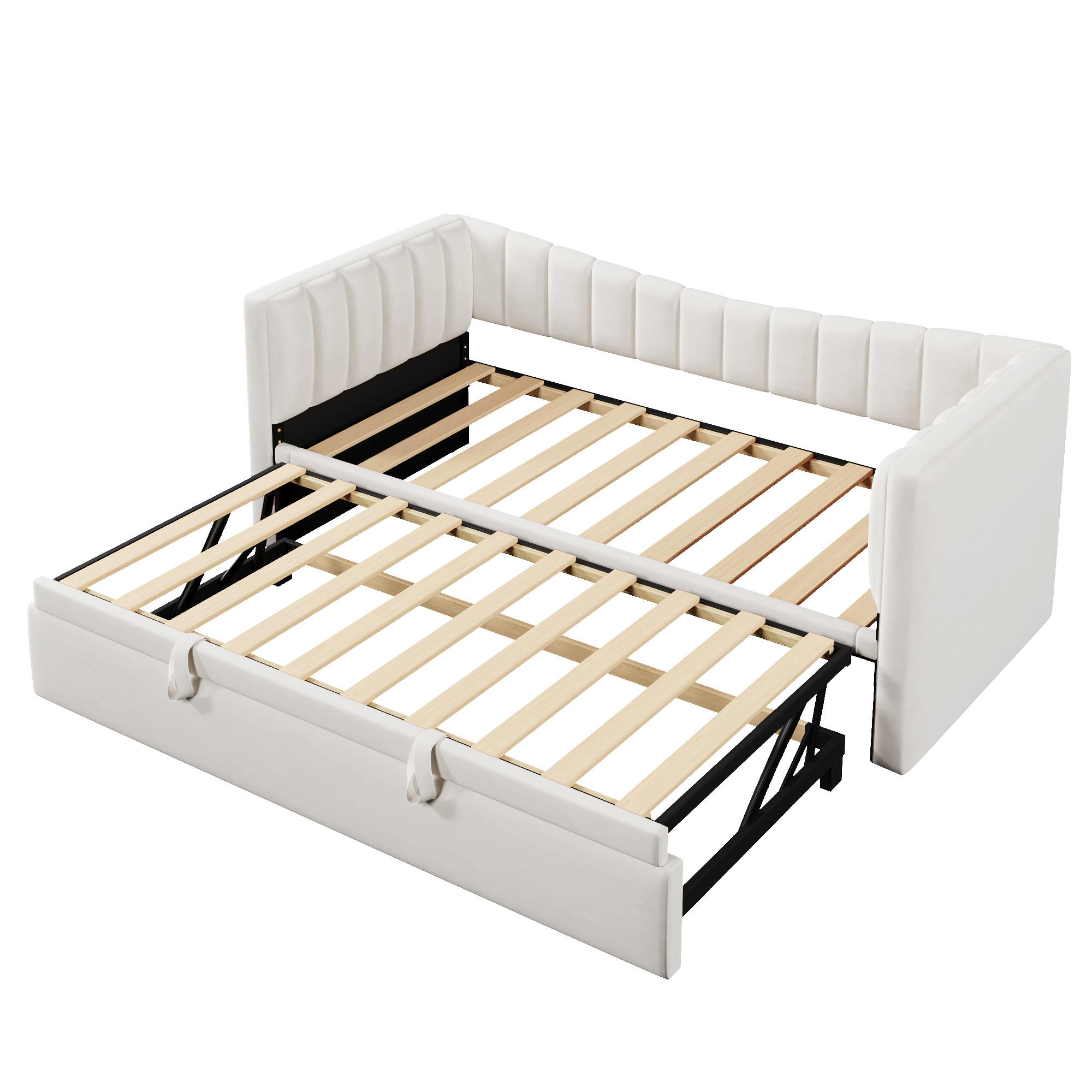 AUSZIEHBETT 90/200 cm DE-04924, mit in Weiß - Weiß, Holzwerkstoff (90/200cm) - ComfortXL