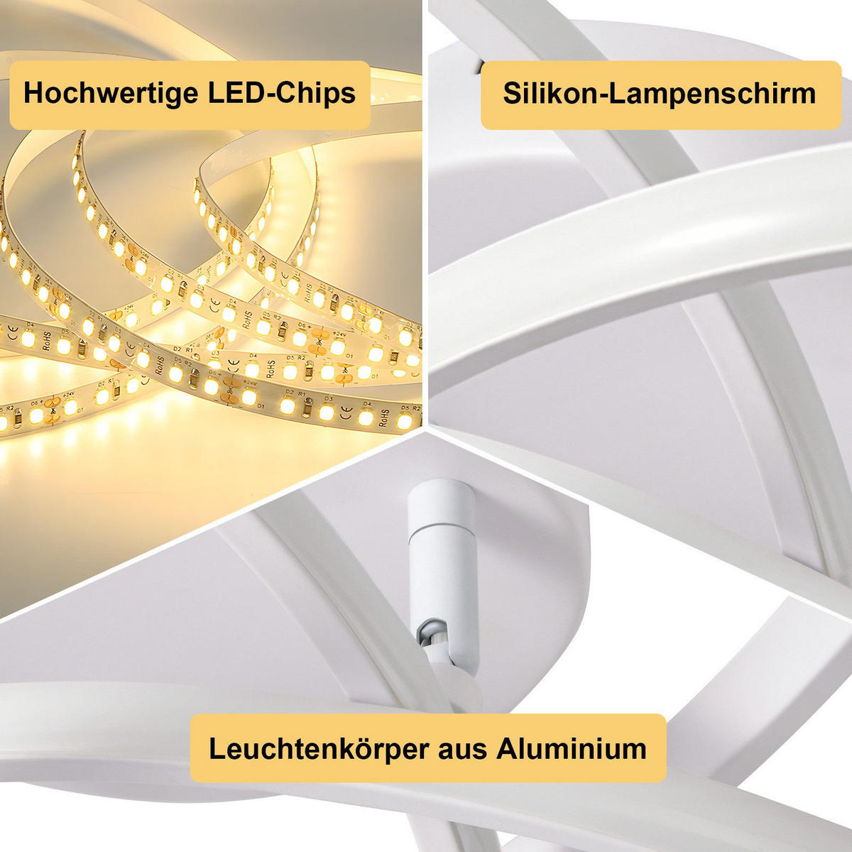 LED DECKENLEUCHTE FORD II 42/45/16 cm - Weiß, Metall (45/42/16cm) - Nettlife