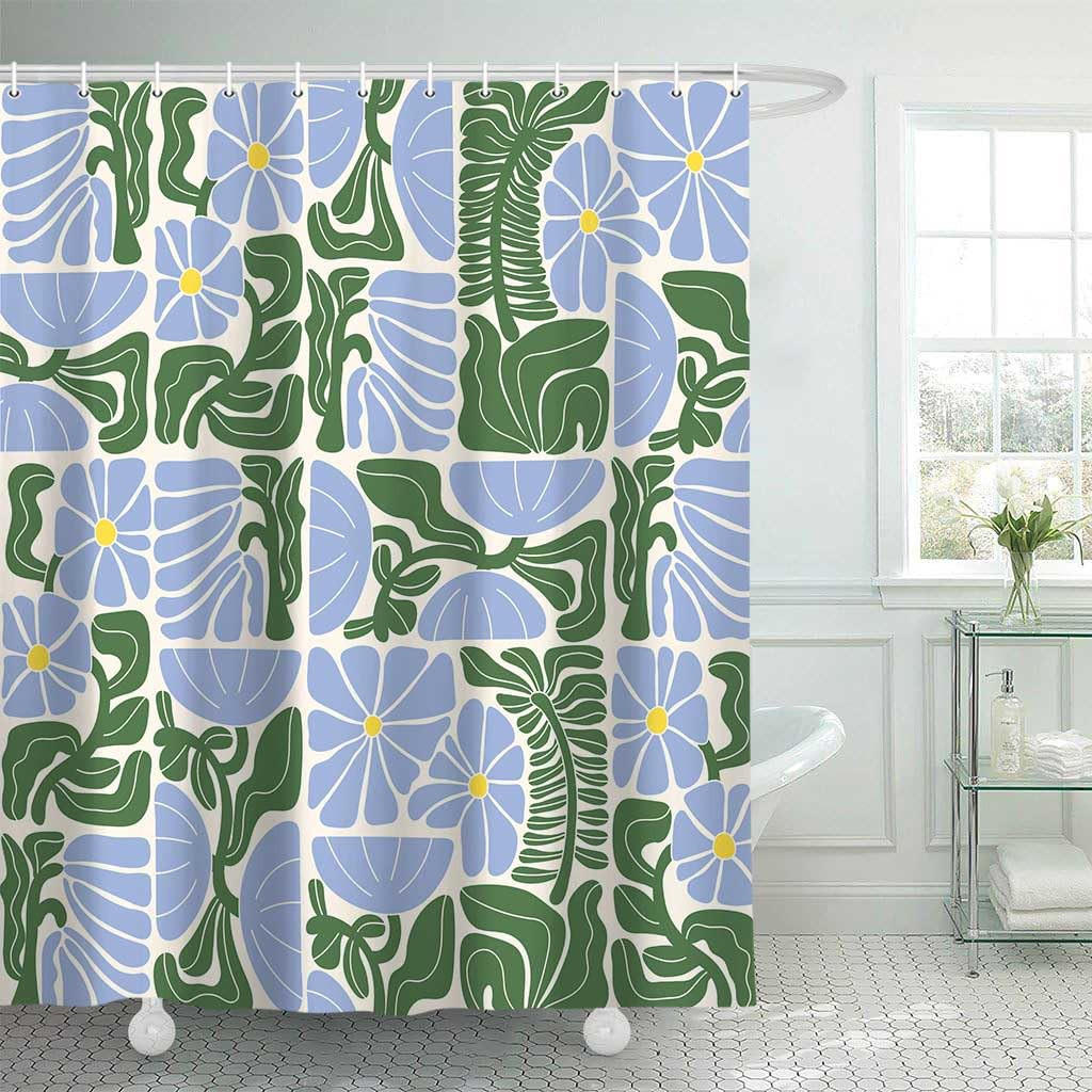 DUSCHVORHANG wasserdicht Polyester mit Haken Muster geometrisch abstrakt modern Mitte Stil - Multicolor, Textil (180/180cm) - MCBOSON