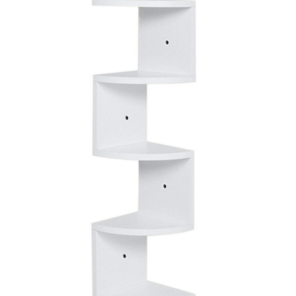 WANDREGAL 19.5/19.5/122 cm 5-Stufig Wandmontage Holz Weiß - Weiß, Holzwerkstoff (19.5/122/19.5cm) - Livingandhome