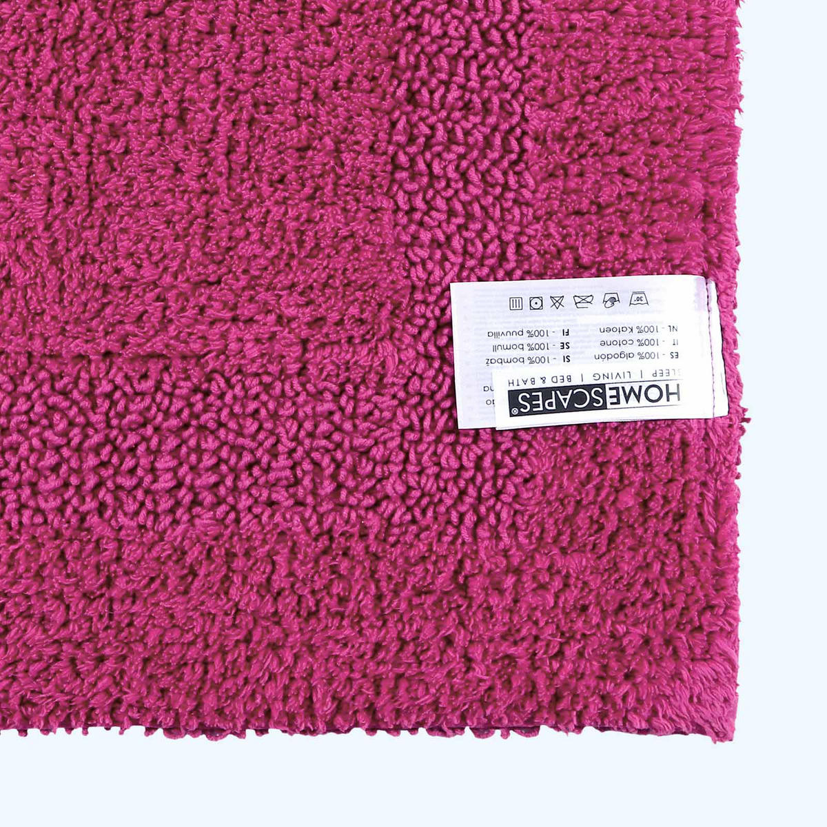 BADEMATTE 40/100 cm, 100% Baumwolle, wendbar - Magenta, Textil (40/100cm) - Homescapes