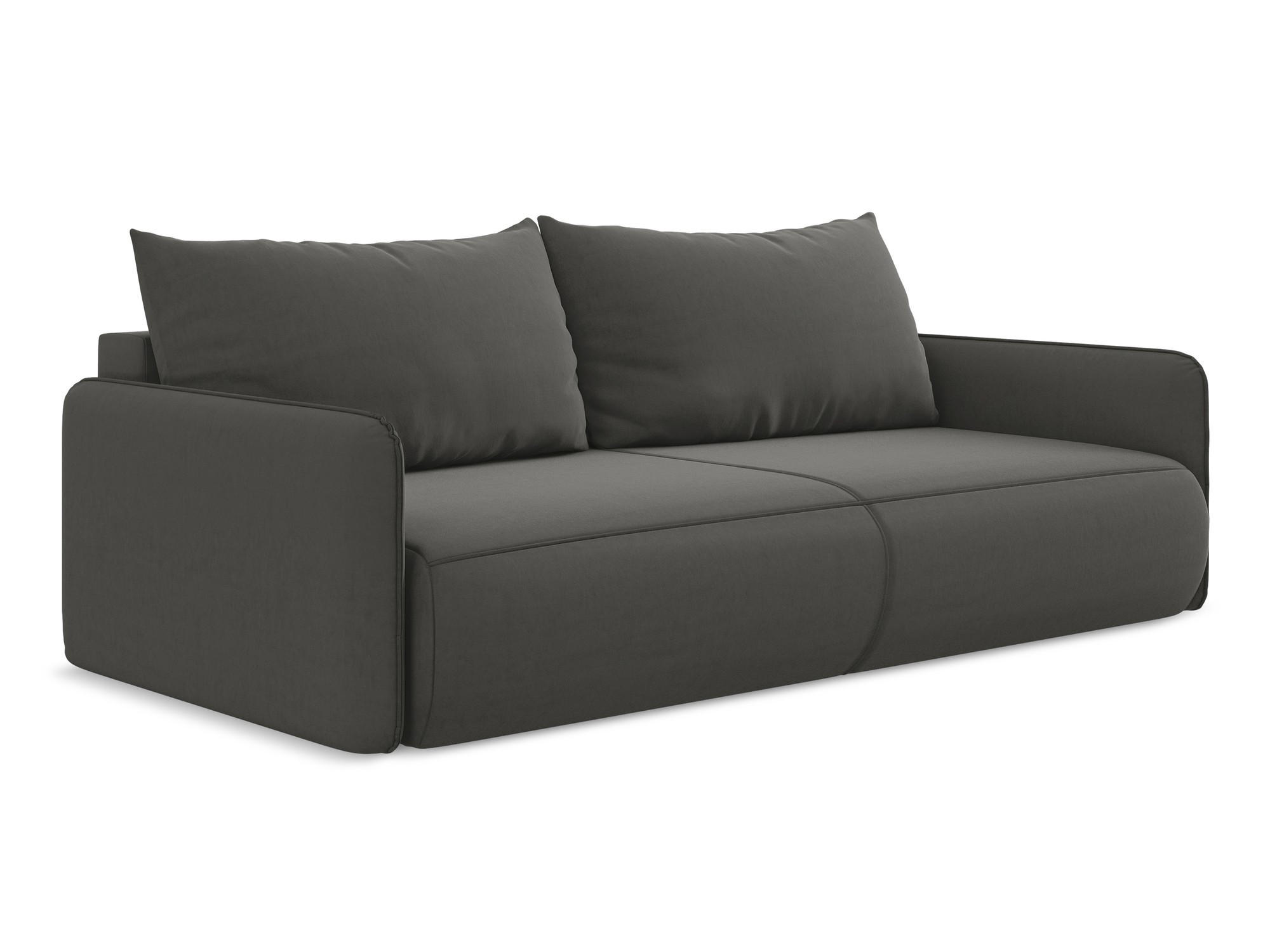 3-SITZER SOFA mit Schlaffunktion Samt Stoff Grau - Dunkelgrau/Schwarz, Kunststoff/Textil (216/86/105cm) - Makamii
