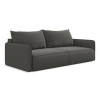 3-SITZER SOFA mit Schlaffunktion Samt Stoff Grau - Dunkelgrau/Schwarz, Kunststoff/Textil (216/86/105cm) - Makamii