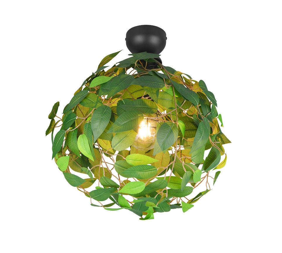 DECKENLEUCHTE Leavy Grün - Grün, Metall (38/38/58cm)