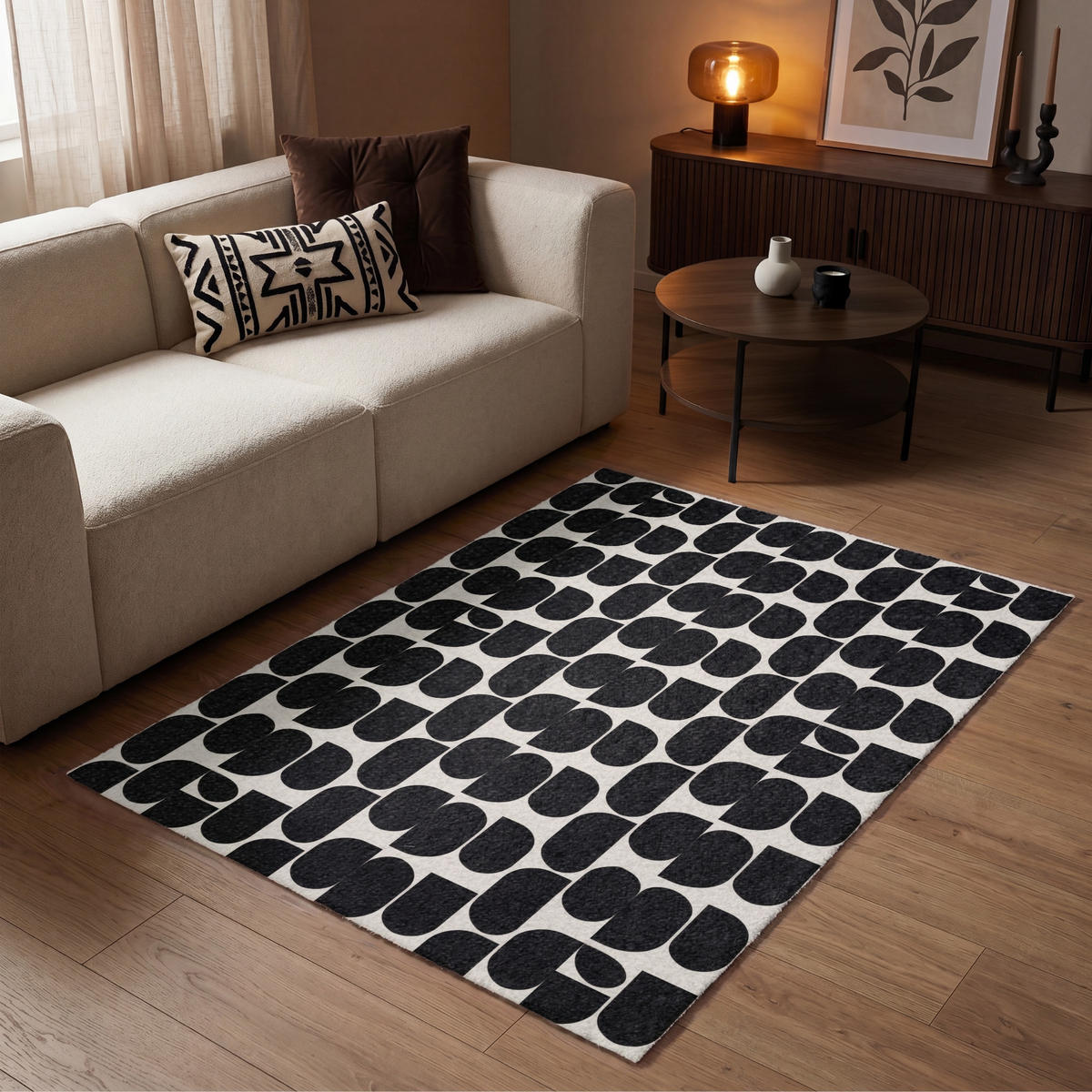 PREPROGE - Polkrogi - 120x180 cm - črna, umetna masa/tekstil (120/0.4cm) - OnlyWow