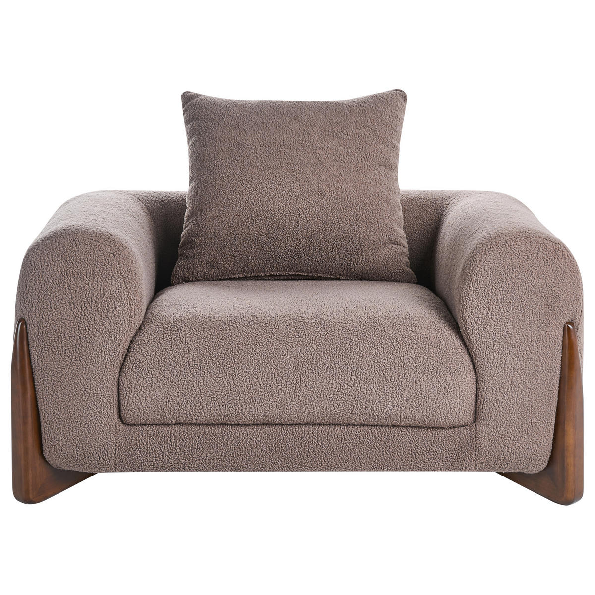 SESSEL Bouclé Braun Vinliden - Braun, Holz/Textil (118/62/87cm) - Beliani