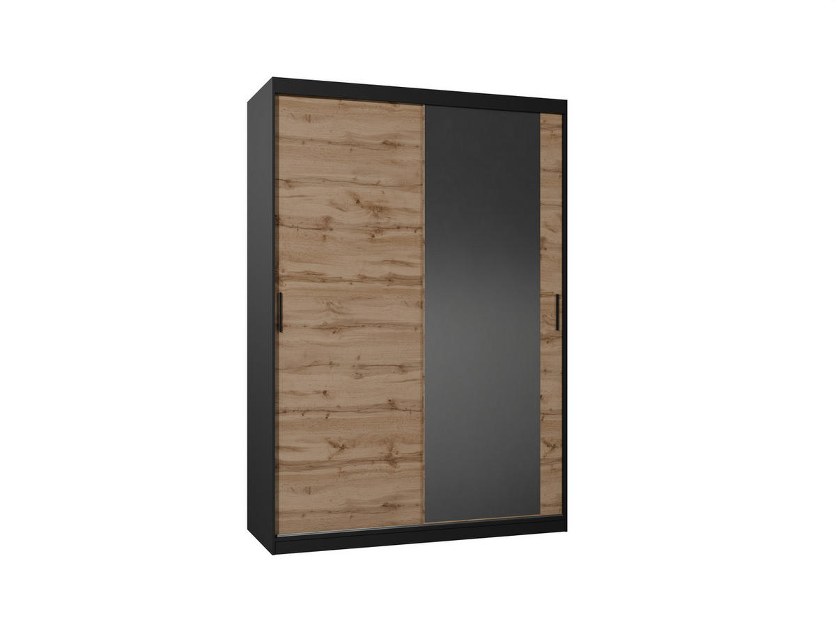 SCHWEBETÜRENSCHRANK Mirano Eiche Wotan 150 cm - Eiche Wotan, Holzwerkstoff (150/215/60cm) - Ravio