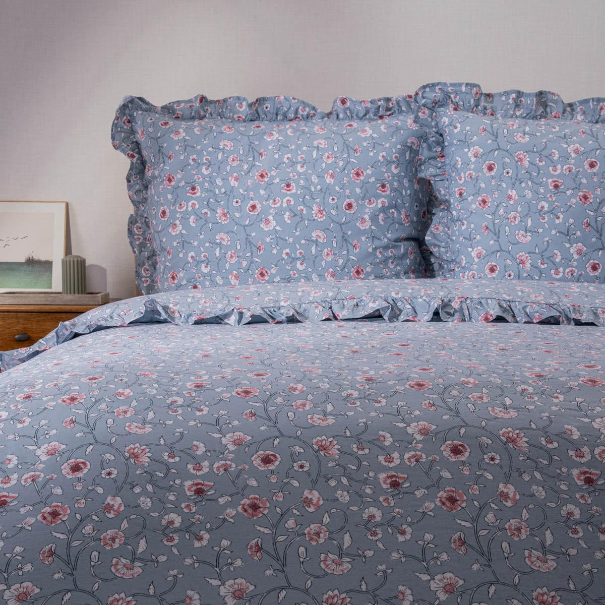 BETTWÄSCHE Julia Baumwolle 140/200 cm - Blau, Textil (140/200cm) - Homla