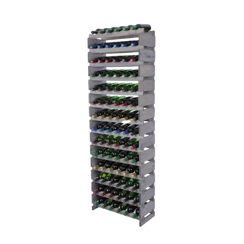 WEINREGAL VINOTECA FLEX PRO HxBxT 191x65x28cm 84 Flaschen auf 14 Ebenen Grau - Grau, Holz (65/191/28cm) - PROREGAL