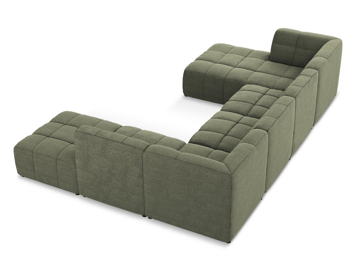 ECKSOFA Links Samt Stoff Grau - Silberfarben/Schwarz, Holzwerkstoff/Kunststoff (248/166cm) - Makamii