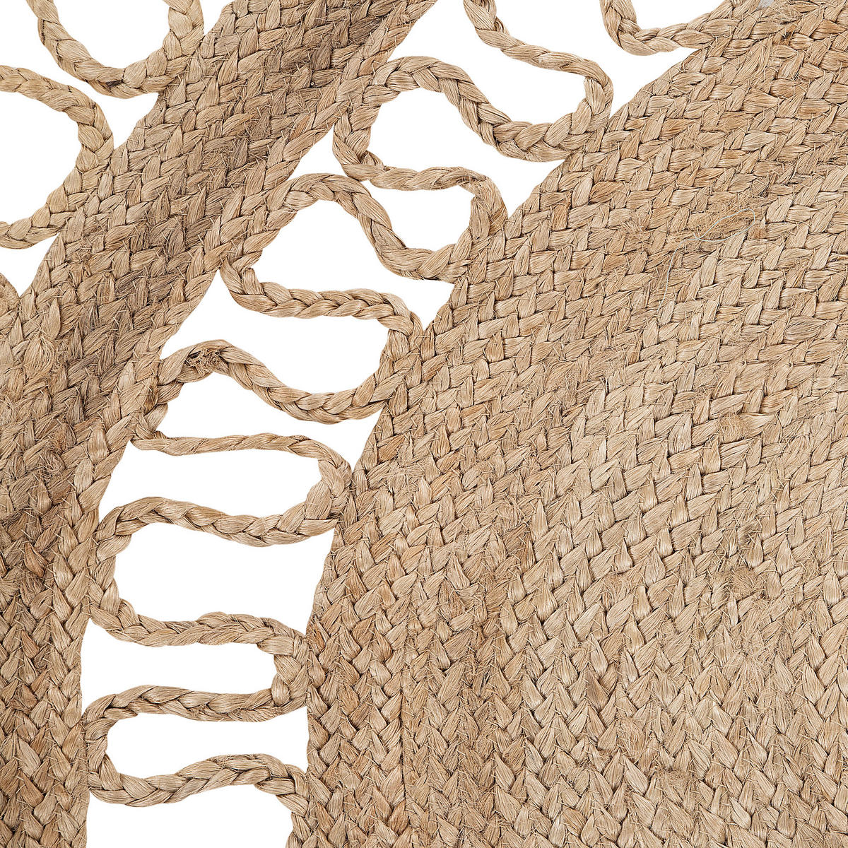 KURZFLOR-TEPPICH Dikili 120/120 cm - Beige, Naturmaterialien (120/120cm) - Beliani