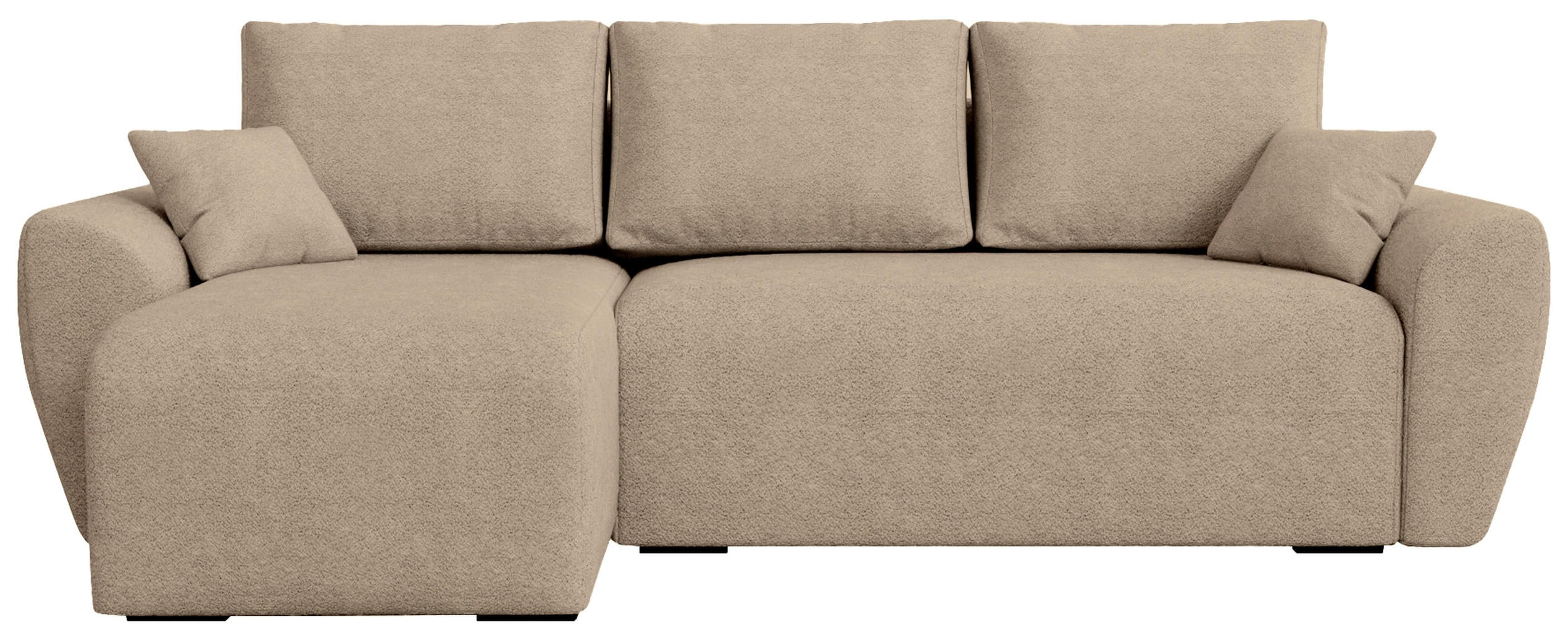ECKSOFA Rotterdam mit Schlaffunktion Beige Bouclé - Creme, Textil (238/141cm) - Bromarkt