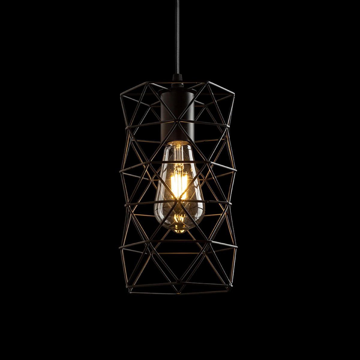 PENDELLEUCHTE ILUSIA Schwarz 15 W - Schwarz, Metall (30/30/120cm) - Rendl