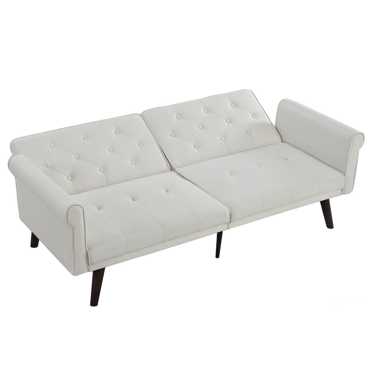 SCHLAFSOFA 2-Sitzer verstellbar 2-in-1 Beige - Beige, Holzwerkstoff (172/70/89cm) - Meubliv