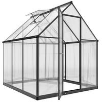GEWÄCHSHAUS DE-12082 mit Polycarbonat und verstellbarem Fenster Transparent - Transparent, Metall (168/195/178cm) - ComfortXL