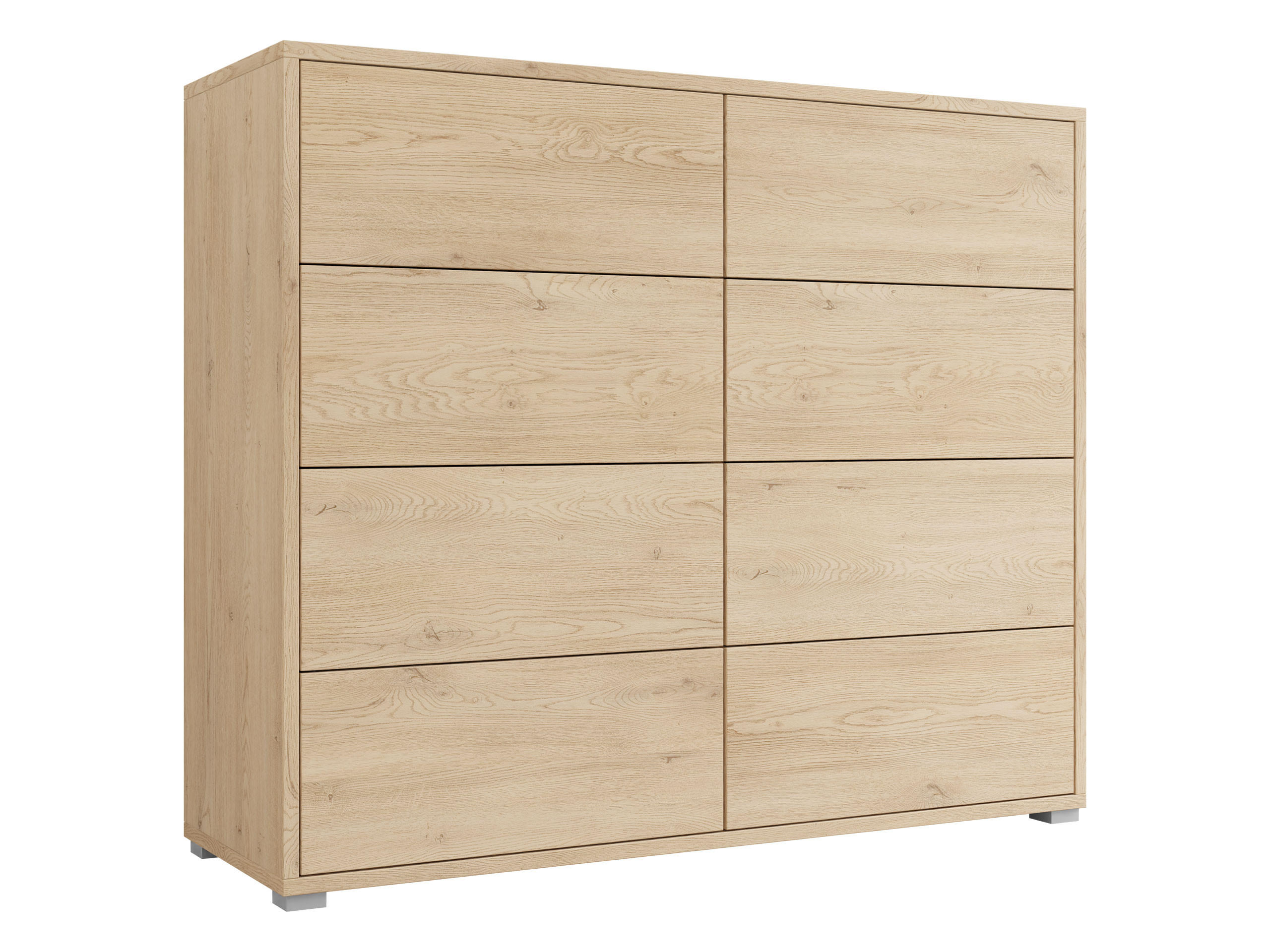 KOMMODE Gesita K8SZ - Eichefarben/Silberfarben, Holzwerkstoff/Kunststoff (120/93/41cm) - MIRJAN24