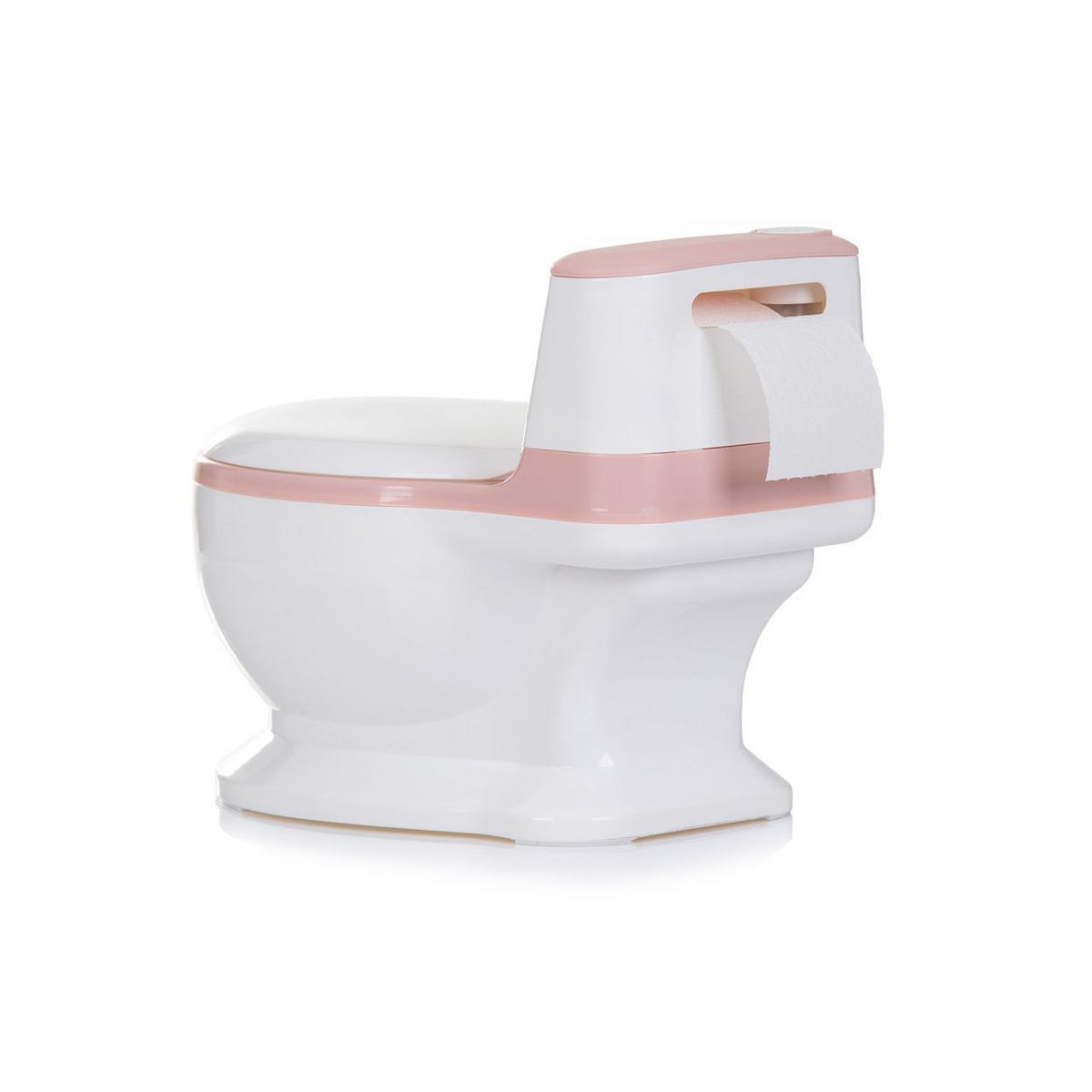 TÖPFCHEN Lux rosa Musik bis 20 kg, Toilettenpapierfach, Behälter abnehmbar, Klappdeckel - Rosa, Kunststoff (32/40cm) - Chipolino