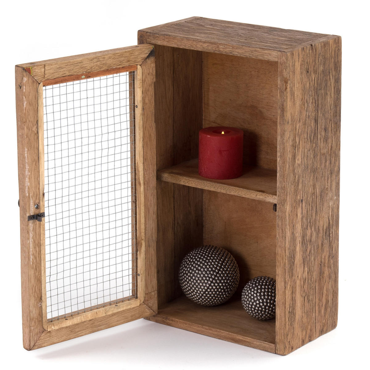 WAND-HÄNGESCHRANK Filo Massivholz, 2 Fächer mit Tür naturfarben - Naturfarben, Holz (30/50/16cm) - DESIGN DELIGHTS