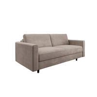 SCHLAFSOFA GERADE Samt Taupe-Beige 200cm - Beige, Textil (200/87/100cm) - Sia Home