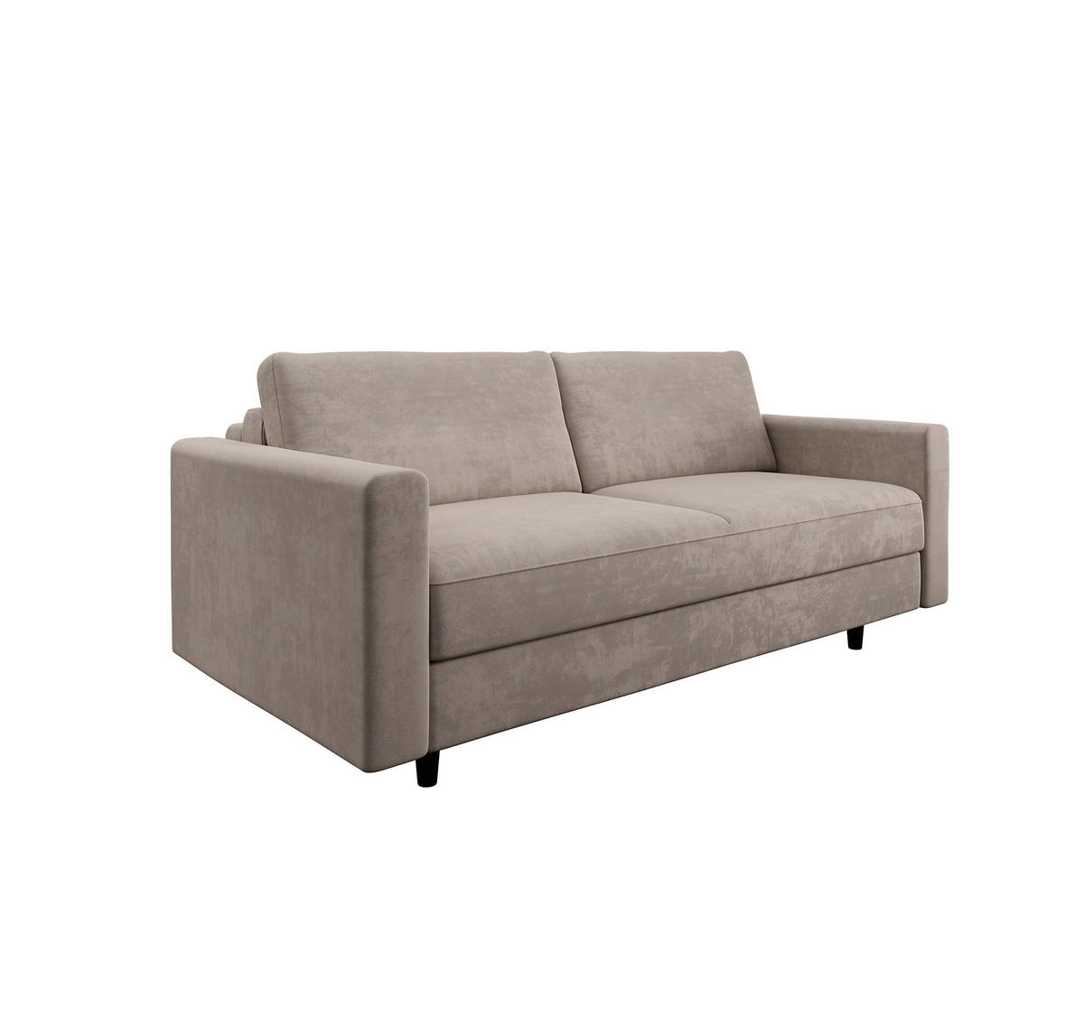 SCHLAFSOFA GERADE Samt Taupe-Beige 200cm - Beige, Textil (200/87/100cm) - Sia Home