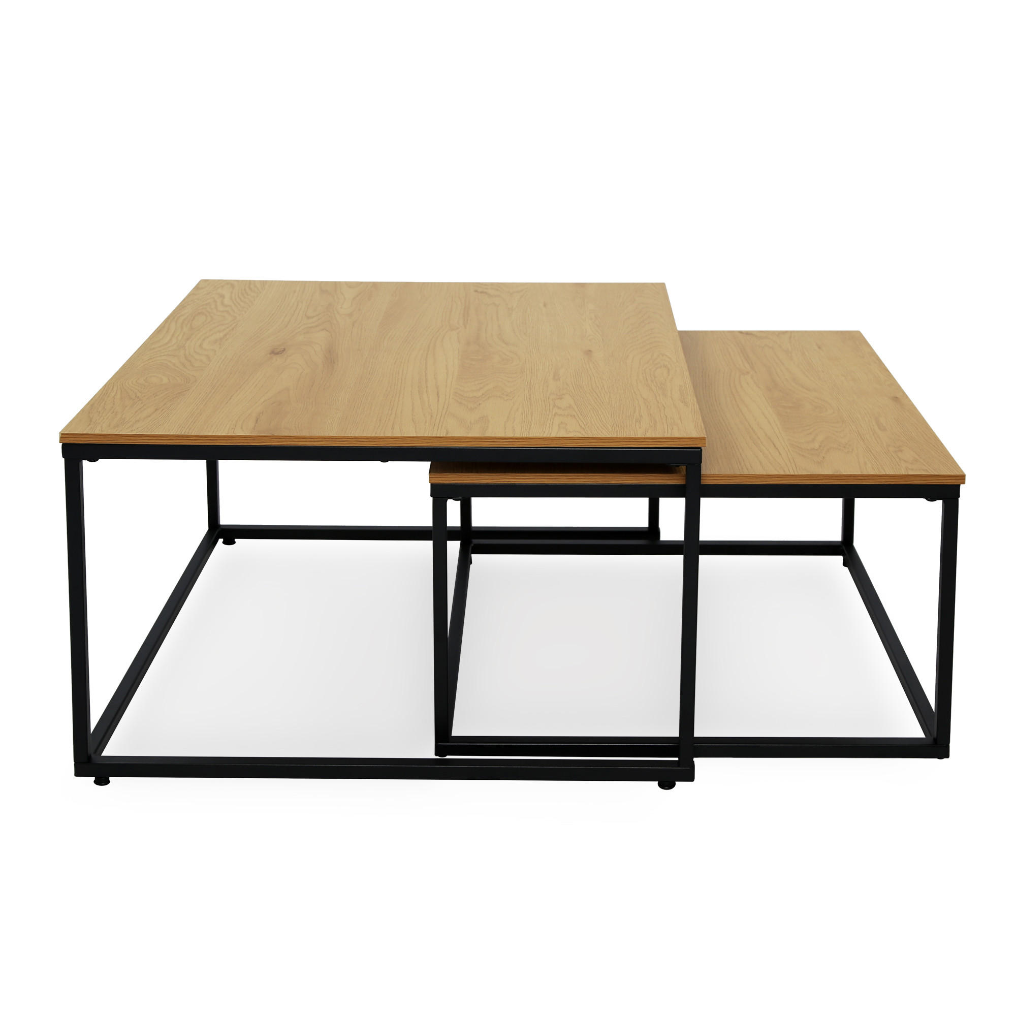 COUCHTISCH 2er Set quadratisch Eiche hell - Hellbraun, Holzwerkstoff (70/70/42cm) - Home Collective