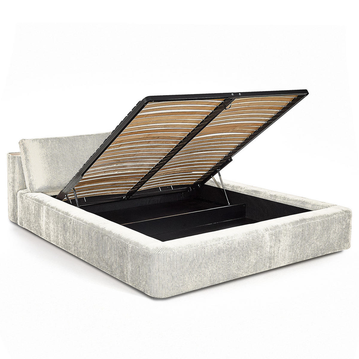 POLSTERBETT - Weiß, Textil (180/200cm) - home24