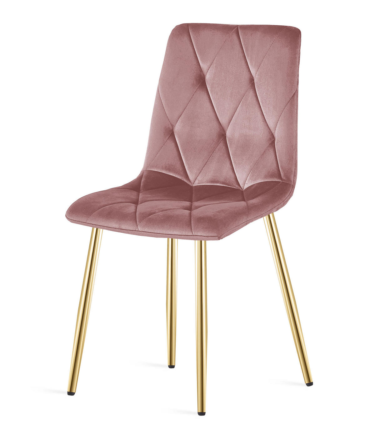 ESSZIMMERSTUHL TYRA rosa Sitz, goldene Beine - Pink/Goldfarben, Textil (44.5/87/54.5cm) - Valora