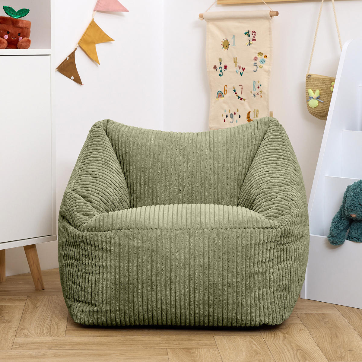 SITZSACK Flauschig für Kinder 2-tlg. - Salbeigrün/Grün, Textil (55/44/55cm) - icon
