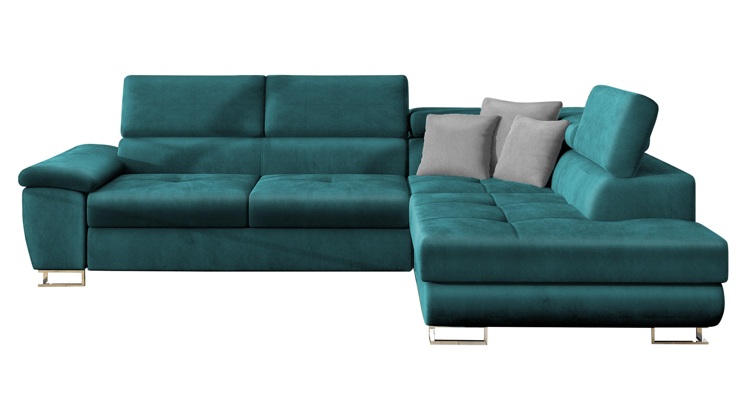 ECKSOFA Cotere, Seite: Rechts - Türkis, Holz/Textil (270/202cm) - MIRJAN24