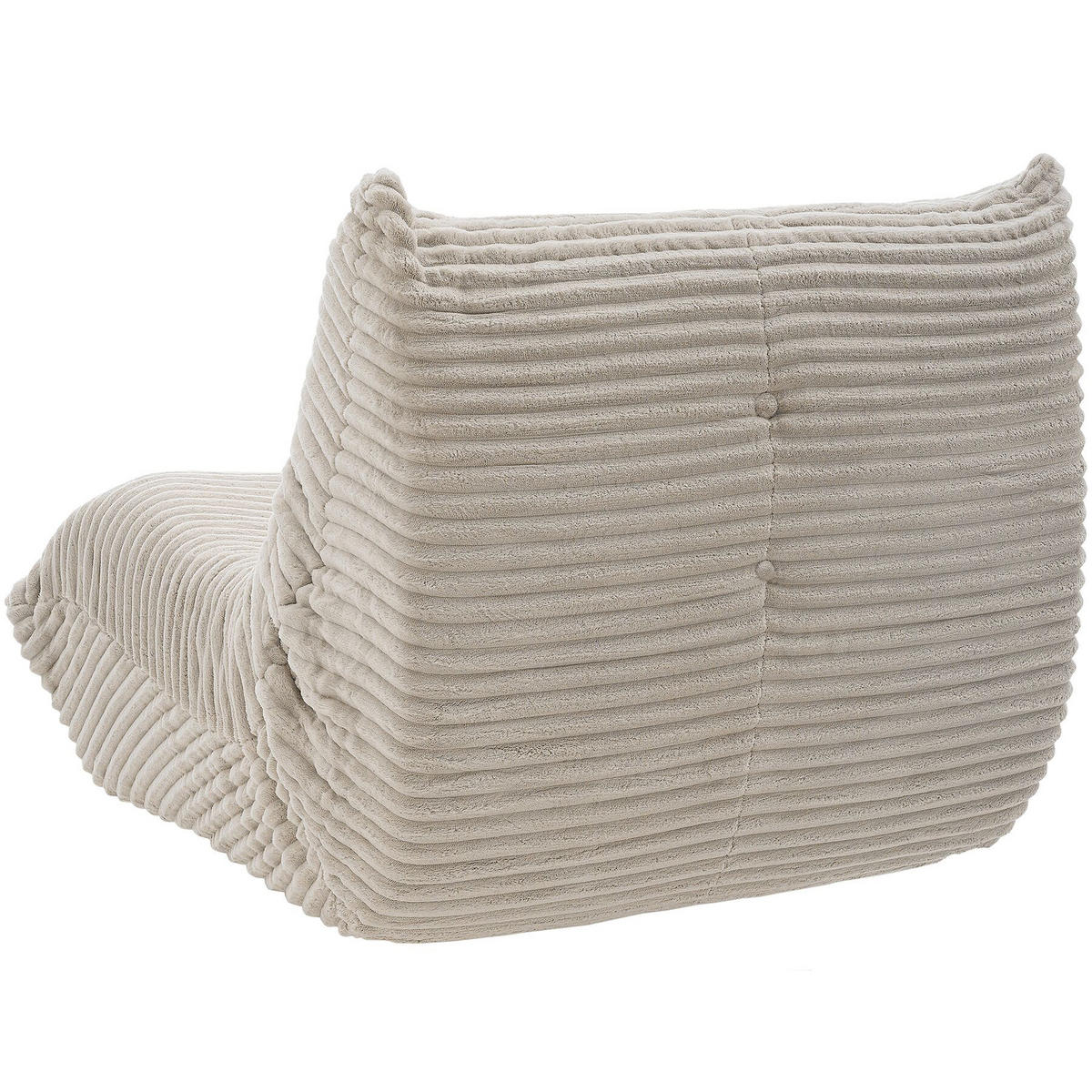 RELAXSESSEL Logo, 95 x 100 x 75 cm, Samtcord beige - Beige, Textil (95/75/100cm) - tectake