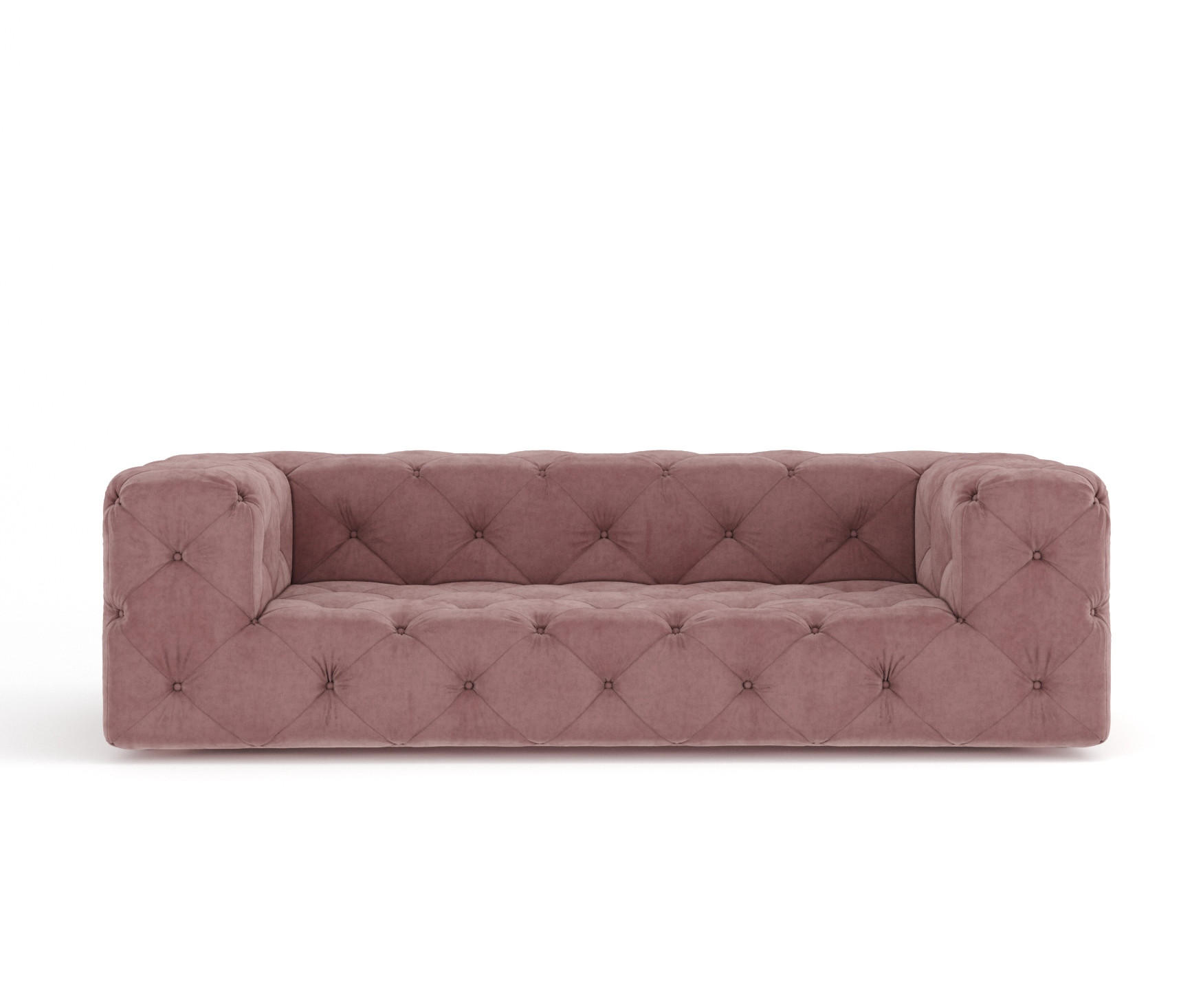 3-SITZER-SOFA Cosimo Rosa Samtstoff - Schwarz/Rosa, Holz/Holzwerkstoff (230/71/100cm) - Maison de Reve
