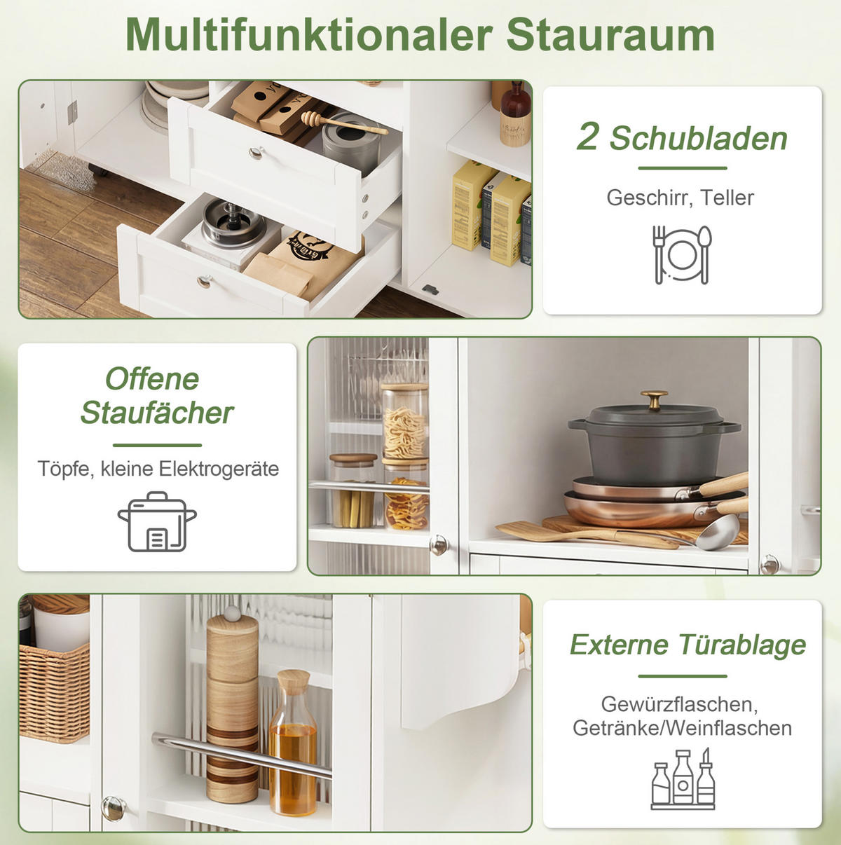 KÜCHENINSEL mit klappbarer Arbeitsplatte 120 x 45/70 x 92 cm Natural White - Naturfarben, Holz (70/92/120cm) - Beauniv