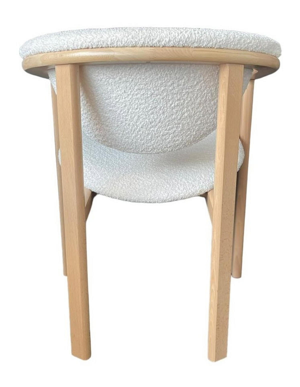 ESSZIMMERSTUHL KALLA 2er Set in Creme Boucle, massives Buchenholz 58/60/74 cm - Hellbraun/Creme, Holz/Textil (58/72/47cm) - WFL GROUP