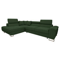 ECKSOFA Cotere Cord, Seite: Links - Grün, Holz/Textil (270/202cm) - MIRJAN24
