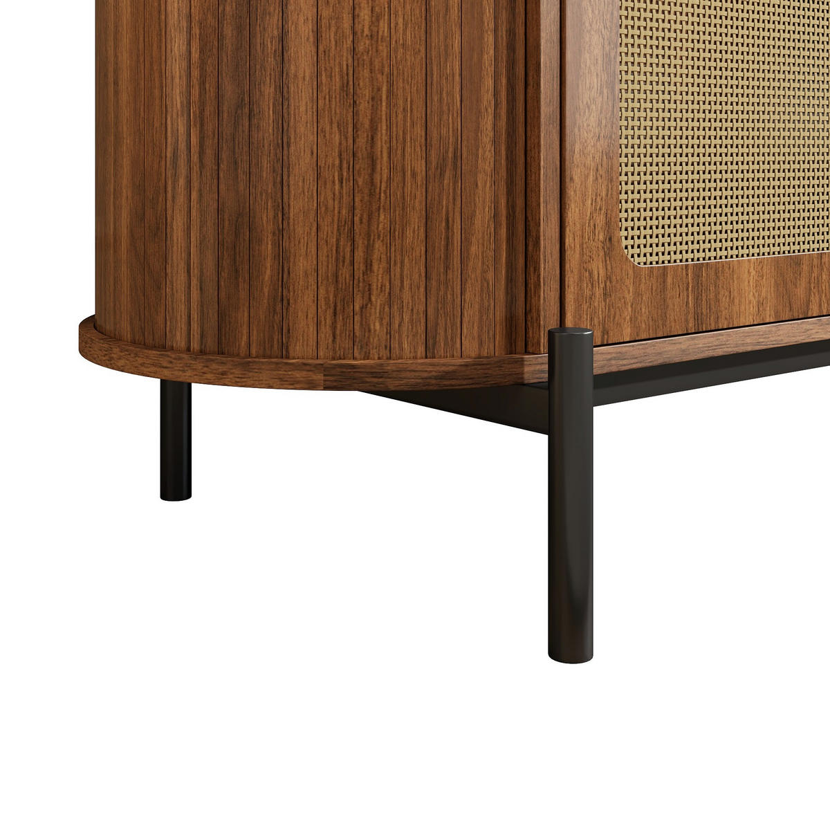 SIDEBOARD 140/38/77,5 cm Nussbaum aus MDF mit Rattan-Türen und Schubladen - Walnussfarben, Holzwerkstoff (38/77.5/140cm) - OKWISH